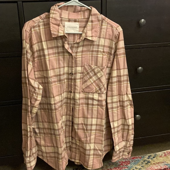 Aeropostale Tops - Pink Flannel XL